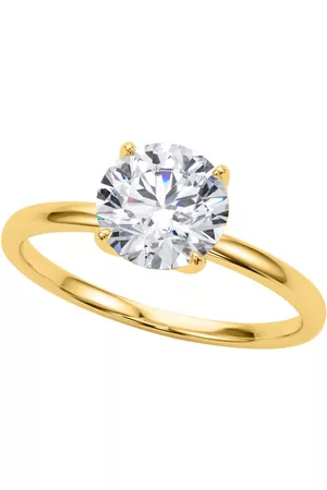 Maulijewels 1.50 Carat Diamond Moissanite Solitaire Engagement Rings For Women In 14K Yellow Gold Ring Size 8