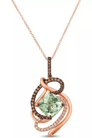 Le Vian Women Necklaces - Pendant Mint Julep Quartz, Chocolate Diamonds, Nude Diamonds set in 14K Strawberry Gold ZUJO 90