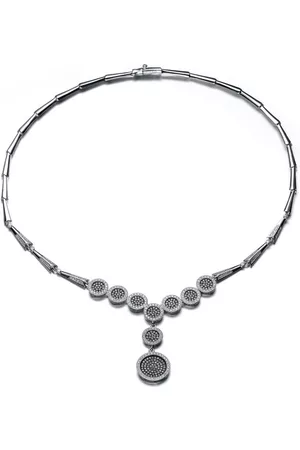Megan Walford CZ SS Black And White Gold Plated Round Coffee Drop Necklace