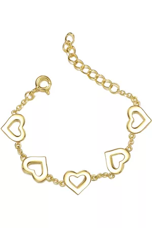 Megan Walford Bracelets - 14k Yellow Gold Plated Forever Heart Toddler Bracelet, Adjustable in Length, 1-6yrs