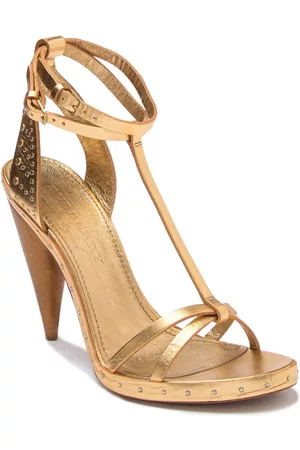 Burberry Women Sandals - Hans Runway Sandal in Gold, Brand Size 35 (US Size 5)