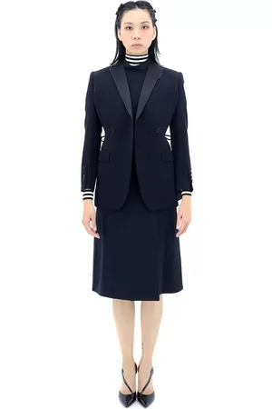 Burberry Women Blazers - Wool And Taffeta Cut-out Back Tuxedo Jacket, Brand Size 4