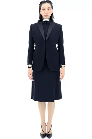 Burberry Wool And Taffeta Cut-out Back Tuxedo Jacket, Brand Size 8 (US Size 6)