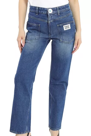 Burberry Women Straight Jeans - Straight Fit Logo Detail Reconstructed Jeans, Waist Size 29