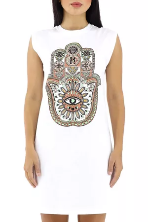 Roberto Cavalli Ladies Optical Hand Of Fatima Cotton T-shirt Dress, Size Large