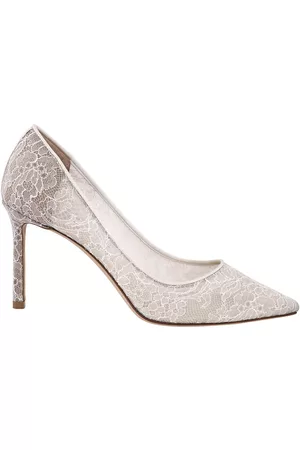 Jimmy Choo Ladies Romy 85 Floral Lace Pumps In Ivory, Brand Size 38 ( US Size 8 )