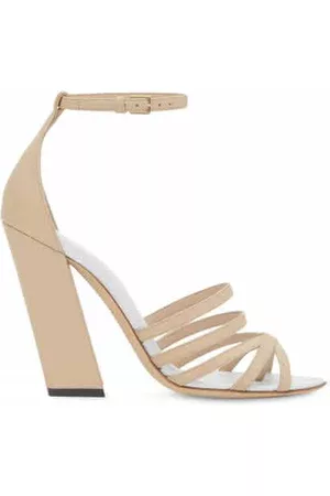 Burberry Ladies Soft Fawn Split-toe Detail Leather Sandals, Brand Size 36 ( US Size 6 )