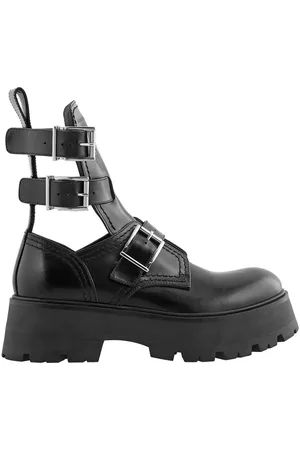 Alexander McQueen Ladies Rave Buckle Boot, Brand Size 39 ( US Size 9 )