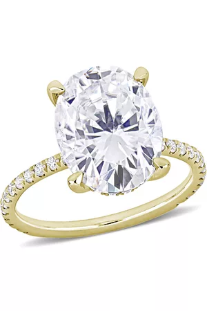 Amour Women Rings - 4 7/8 CT TGW Created Moissanite-White Fashion Ring 10k Yellow Gold