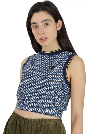 Moncler Ladies Bright Abstract-Pattern Cropped Tank Top, Size Small