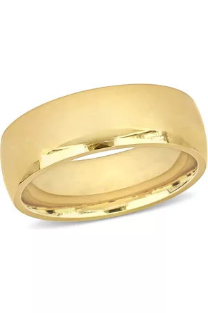 Amour Men's 7.5mm Polished Finish Comfort Fit Wedding Band in 14k Yellow Gold