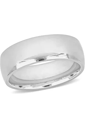 Amour Men's 7.5mm Comfort Fit Wedding Band in 14k White Gold