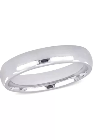 Amour Men's 4.5mm Comfort Fit Wedding Band in 14k White Gold
