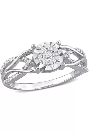 Amour 1/4 CT TW Diamond Infinity Cluster Ring in 14k White Gold