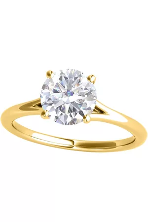Maulijewels 1.00 Carat Moissanite White Diamond ( G-H/ VS1 ) Engagement Wedding Rings in 14K Yellow Gold Ring Size 8.5