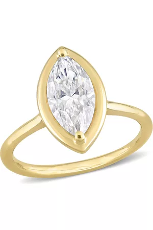 Amour 1 1/2 CT TGW Created Moissanite-White Fashion Ring 10k Yellow Gold