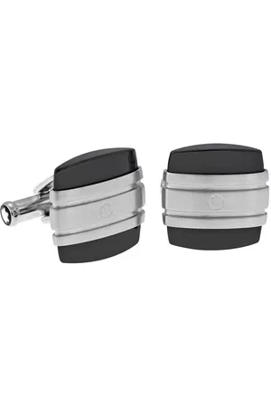 Montblanc Classic Collection Stainless Steel Square and Onyx Cufflinks 106624