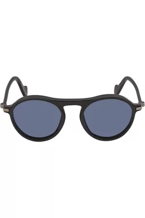 Moncler Men Round Sunglasses - Blue Round Mens Sunglasses ML0103 02V 52