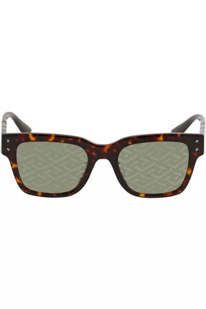 VERSACE Monogram Silver Rectangular Mens Sunglasses VE4421F 108/V8 52