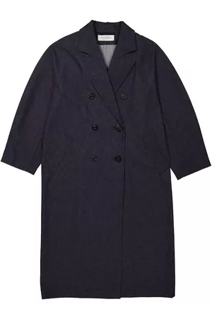 Max Mara Ladies Bacco Double-Breasted Denim Tailored Coat, Brand Size 42 (US Size 8)