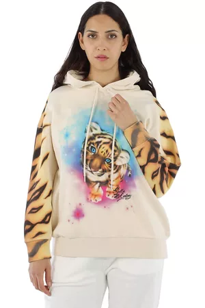 Stella McCartney Women Hoodies - Ladies Magnolia Tiger Print Cotton Hoodie, Brand Size 38 (US Size 4)