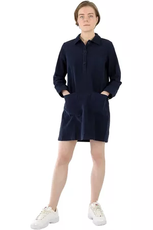 A.P.C. Women Casual Dresses - Ladies Dark Navy Aurelia Cotton Jersey Dress, Brand Size 38 (US Size 6)