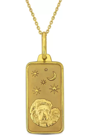 Amour Leo Horoscope Necklace in 10k Yellow Gold