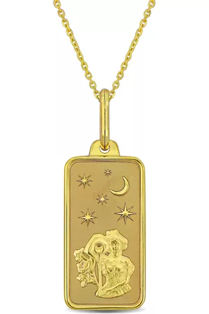 Amour Aquarius Horoscope Necklace in 10k Yellow Gold
