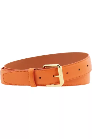 MAISON BOINET Men Belts - Mandarine Nappa Leather Pin Buckle Belt, Brand Size 95 CM