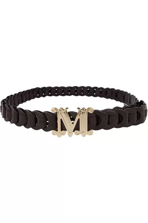Max Mara Women Belts - Ladies Afosi Dark Leather Adjustable Belt, Size Small