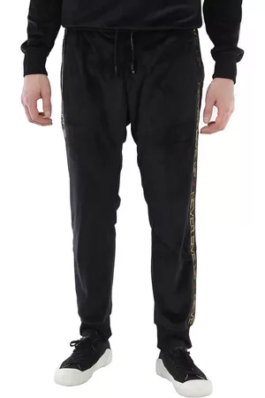 Roberto Cavalli Men Tracksuits - Never Give Up Stripe Velour Trackpants, Size XX-Large
