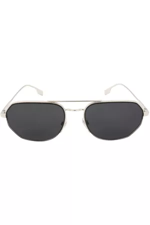 Burberry Men Sunglasses - Henry Gray Border Irregular Mens Sunglasses BE3140 100587 57