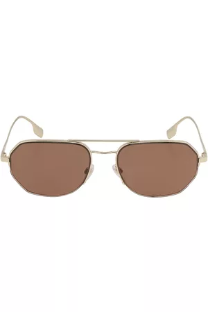 Burberry Men Sunglasses - Henry Brown Border /Red Irregular Mens Sunglasses BE3140 110973 57