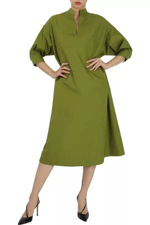 Max Mara Women Tunic Dresses - Ladies Olive Giano Long Caftan Dress, Brand Size 40 (US Size 6)