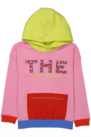 Marc Jacobs Girls Hoodies - Girls Colour-Block Logo Cotton Hoodie, Size 8Y