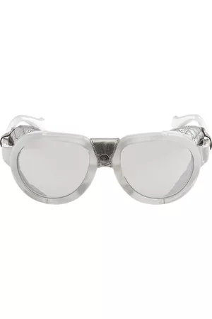 Moncler Men Round Sunglasses - Silver Round Mens Sunglasses ML0090 20C 55