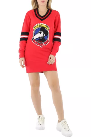Moschino Women Casual Dresses - Ladies Mickey Rat Sweater Dress, Brand Size 38 (US Size 4)