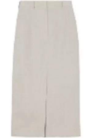 Burberry Women Pencil Skirts - Ladies Oatmeal Linen Pencil Skirt, Brand Size 4 (US Size 2)