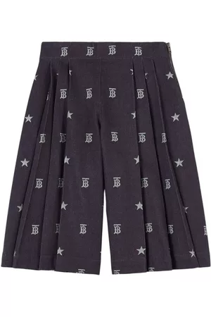 Burberry Girls Shorts - Girls Indigo Polka Dot Dalia Jacquard Shorts, Size 14Y