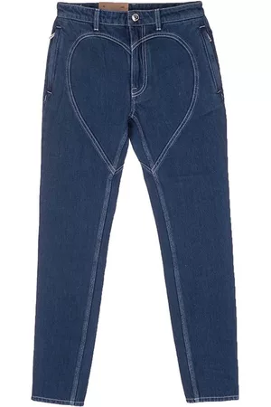 Burberry Women Skinny Jeans - Ladies Dark Canvas Heart-Motif Skinny Jeans, Waist Size 28