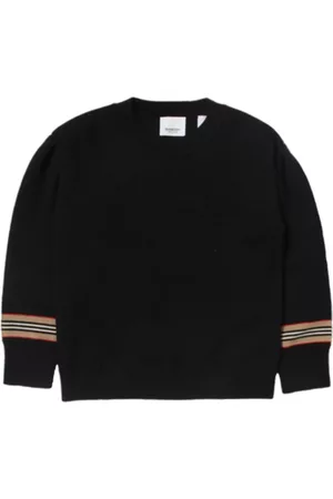 Burberry Girls Sweaters - Girls Dark Navy Icon Stripe Detail Jumper, Size 6Y