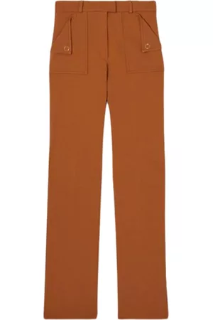 Burberry Women Formal Pants - Ladies Biscuit Pocket Detail Jersey Tailored Trousers, Brand Size 10 (US Size 8)