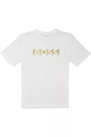 HUGO BOSS T-Shirts - Kids Tech Boss Logo Cotton T-Shirt, Size 10Y