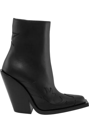 Burberry Women Ankle Boots - Ladies Star Detail Leather Block-heel Ankle Boots, Brand Size 37 ( US Size 7 )