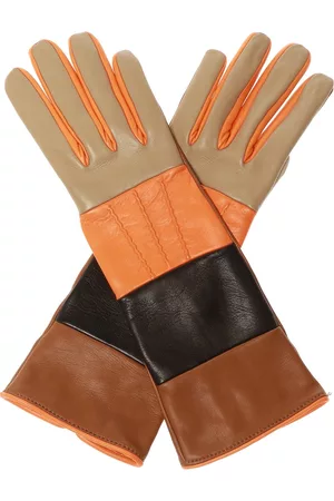 Burberry Women Gloves - Ladies Colour Block Leather Gloves, Brand Size 8