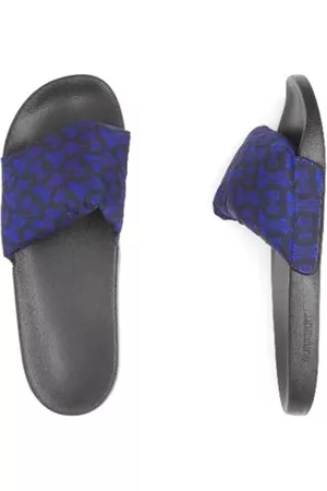 Burberry Men Sandals - Mens Deep Royal Monogram Print Padded Slides, Brand Size 40 ( US Size 7 )