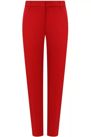 Burberry Women Formal Pants - Ladies Bright High-Waisted Wool Tailored Trousers, Brand Size 10 (US Size 8)