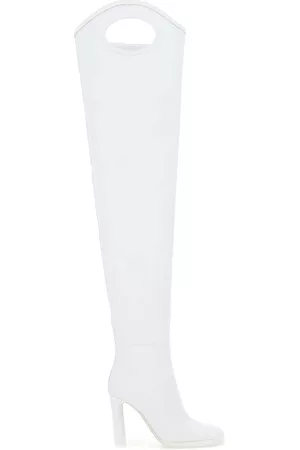 Burberry Women Over the knee Boots - Ladies Shoreditch White Porthole Detail Over-The-Knee Boots, Brand Size 39 ( US Size 9 )