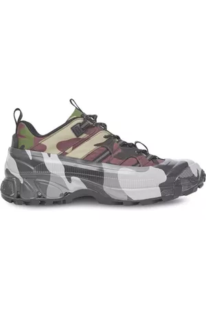 Burberry Men Sneakers - Mens Mangrove Technical Arthur Camouflage-Print Sneakers, Brand Size 44 ( US Size 11 )
