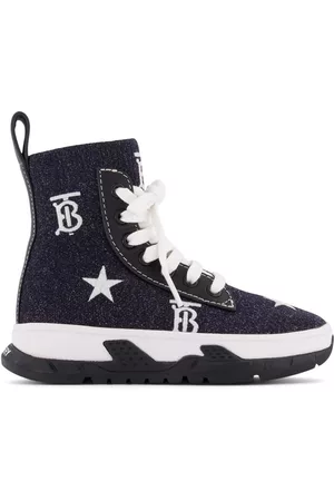 Burberry Stretch Jeans - Kids Melange Monogram And Star Print Denim Stretch Sock Sneakers, Brand Size 29